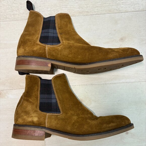 Donald Pliner Men's Brown/Olive Suede Ankle Boots Size 10.5M - Picture 3 of 7